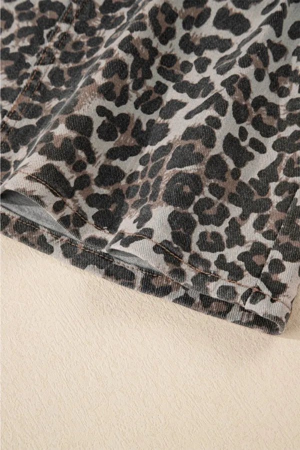 Leopard Denim Mini Skirt - adritiX