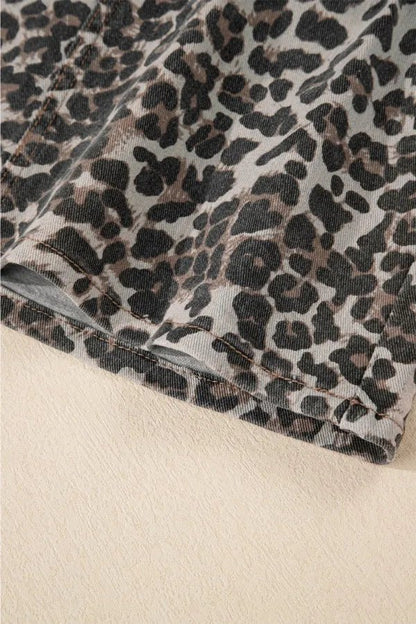Leopard Denim Mini Skirt - adritiX