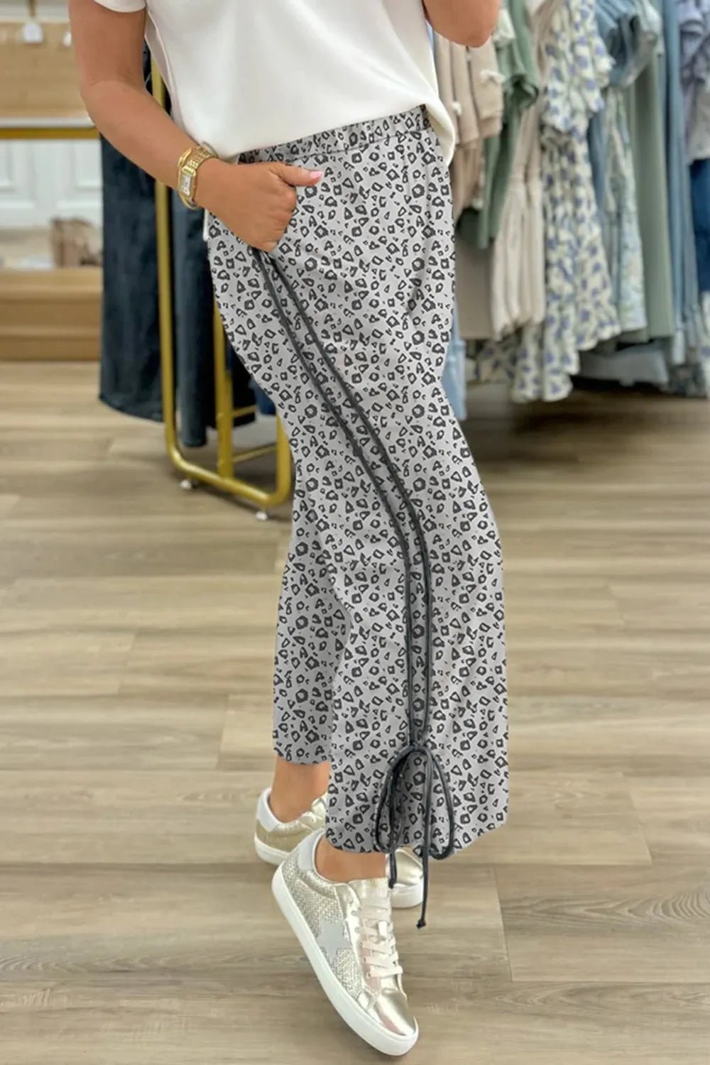 Leopard High Waist Side Bow Pants - adritiX