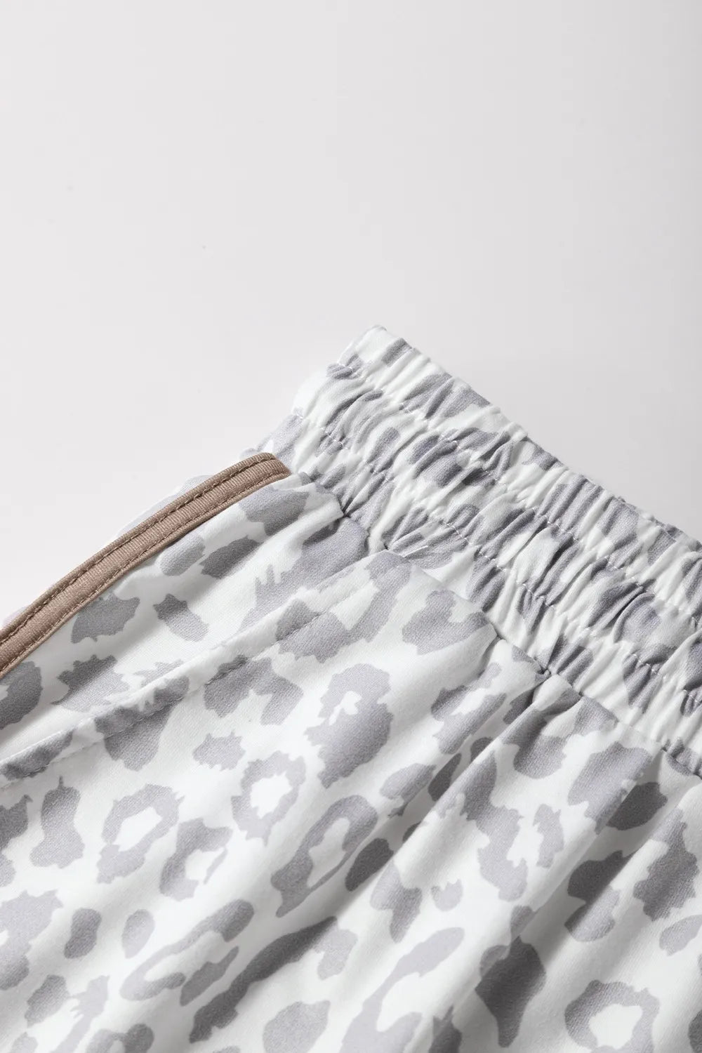 Leopard Print Drawstring Casual Shorts - adritiX