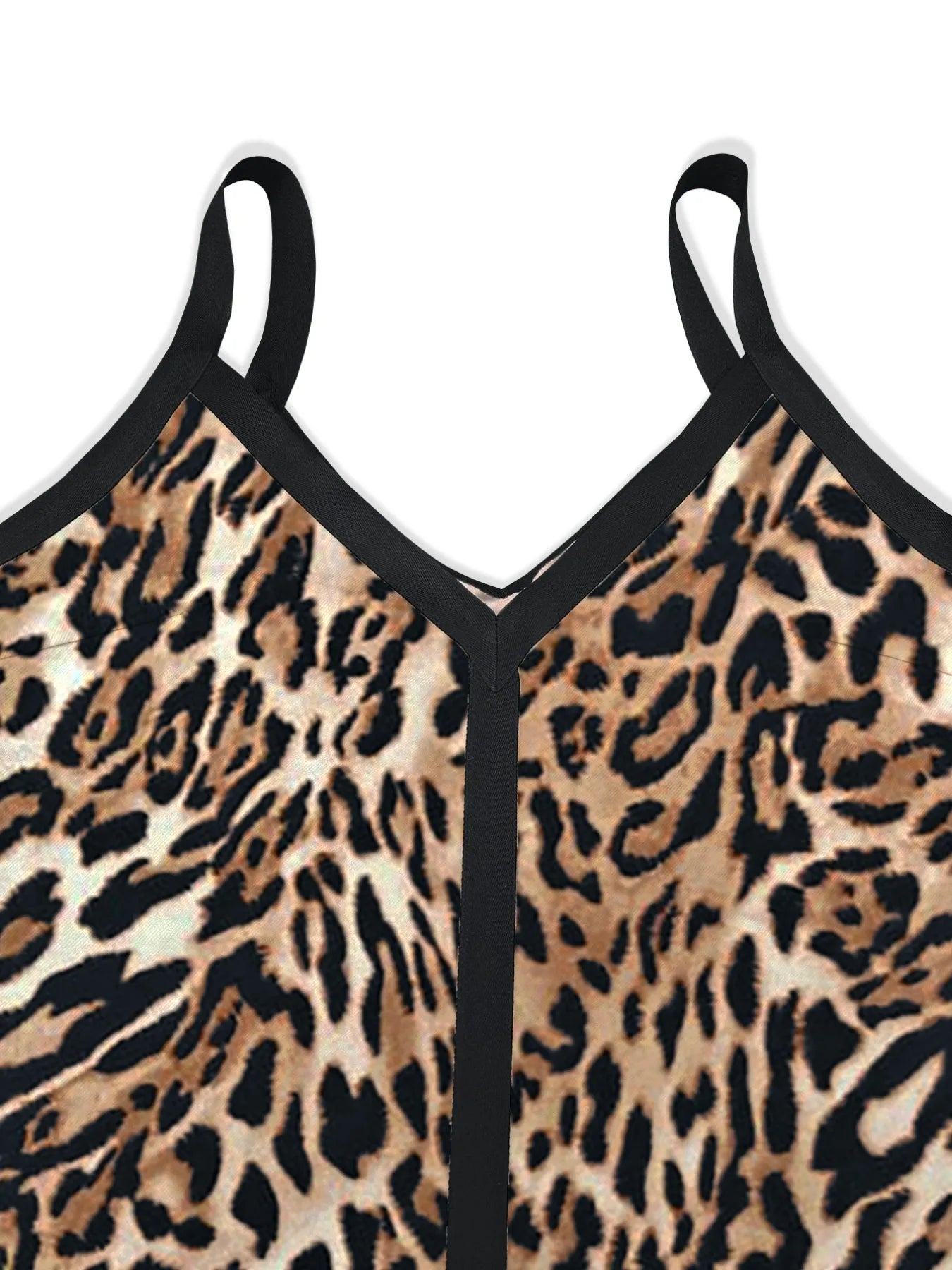 Leopard Print V - neck Cami Swing Dress - adritiX