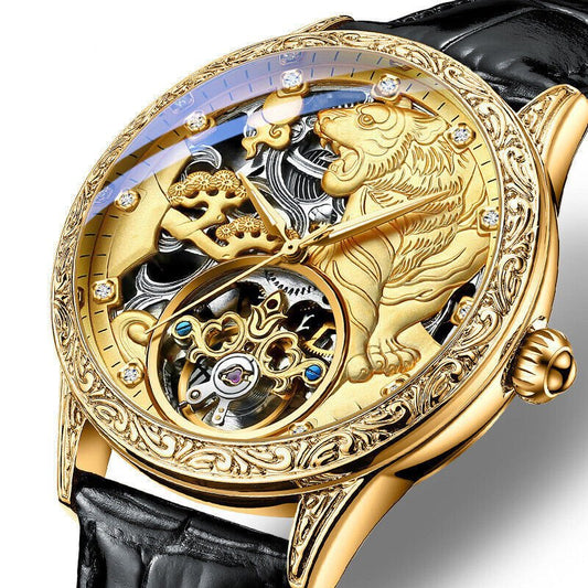 Men's Fully Automatic Mechanical Watch Stereo Relief Waterproof - adritiX