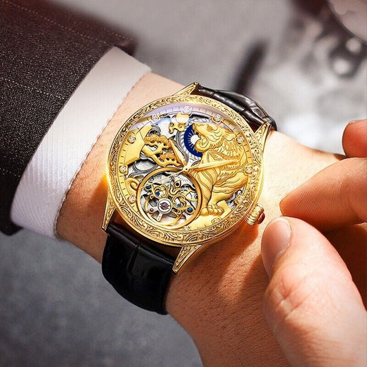 Men's Fully Automatic Mechanical Watch Stereo Relief Waterproof - adritiX