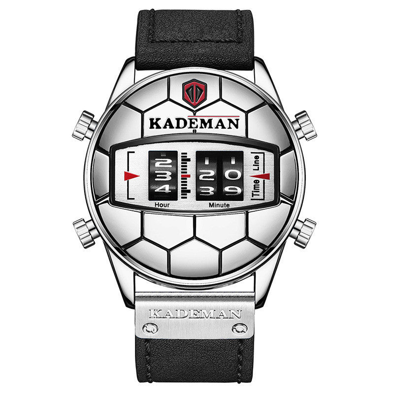 Mens Large Dial Roller Scale Sports Waterproof Steel Band Watch - adritiX