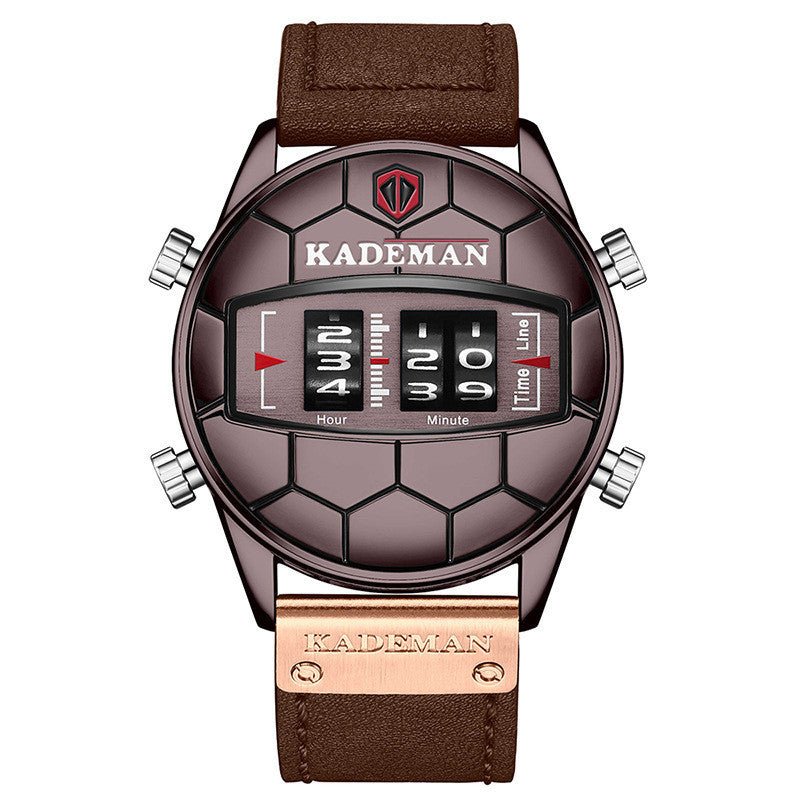 Mens Large Dial Roller Scale Sports Waterproof Steel Band Watch - adritiX