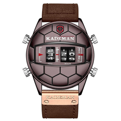 Mens Large Dial Roller Scale Sports Waterproof Steel Band Watch - adritiX