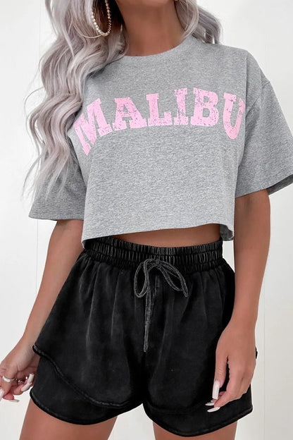 Mineral Wash French Terry High Waist Casual Shorts - adritiX