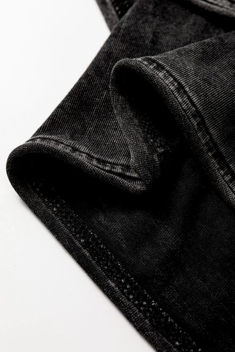 Mineral Wash French Terry High Waist Casual Shorts - adritiX