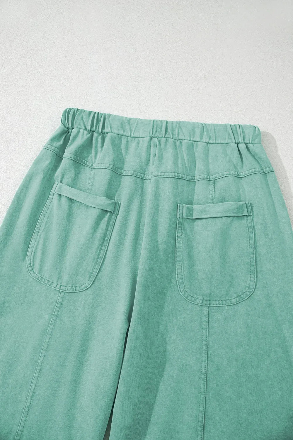 Mineral Wash High Waist Cargo Pants with Exposed Seams & Drawstring - Effortless Style & Comfort - adritiX