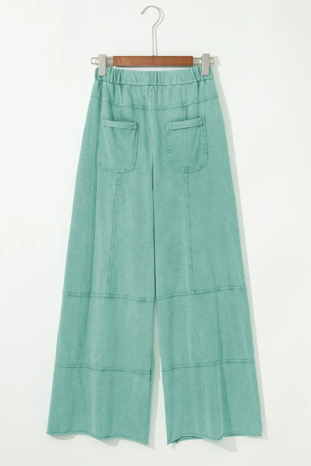 Mineral Wash High Waist Cargo Pants with Exposed Seams & Drawstring - Effortless Style & Comfort - adritiX