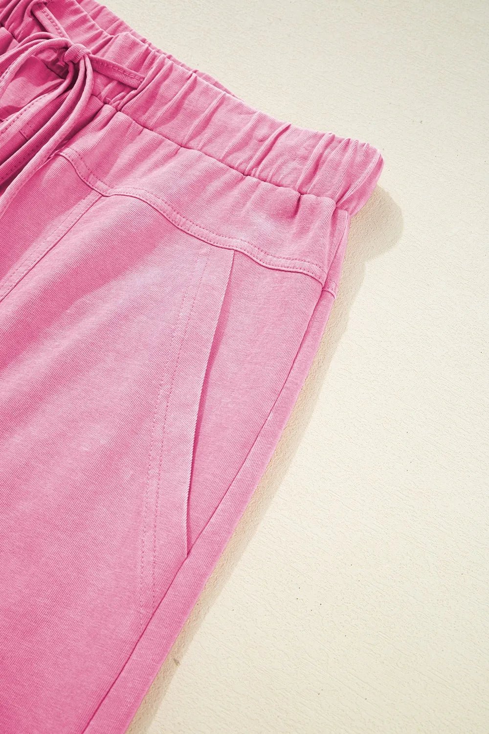 Mineral Wash High Waist Cargo Pants with Exposed Seams & Drawstring - Effortless Style & Comfort - adritiX