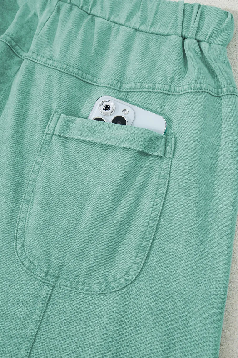 Mineral Wash High Waist Cargo Pants with Exposed Seams & Drawstring - Effortless Style & Comfort - adritiX