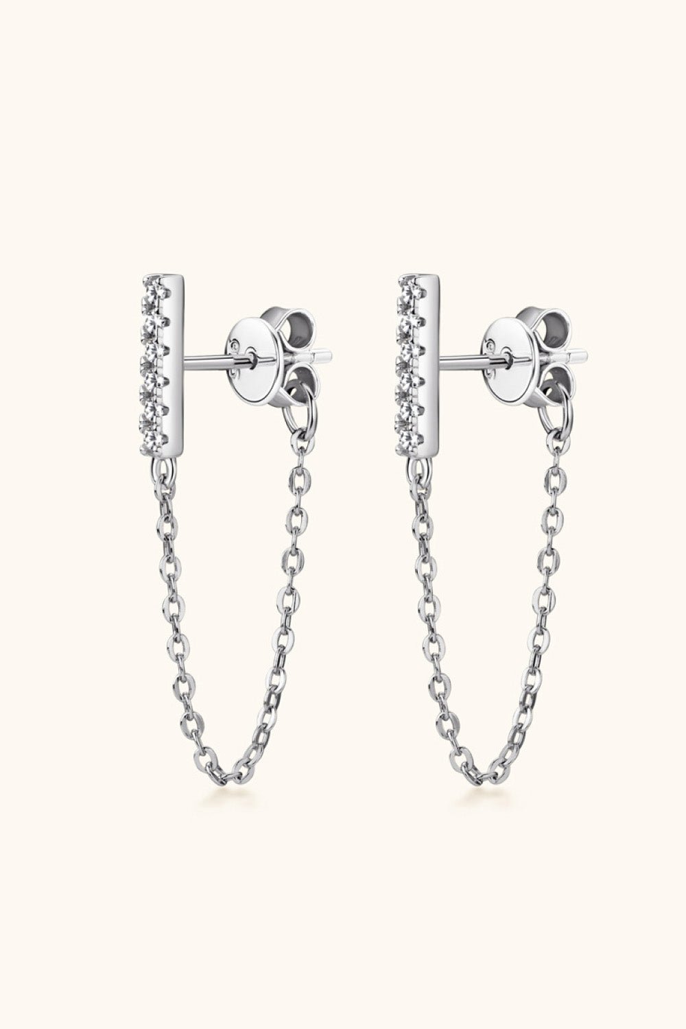 Moissanite 925 Sterling Silver Connected Earrings - adritiX