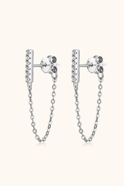 Moissanite 925 Sterling Silver Connected Earrings - adritiX