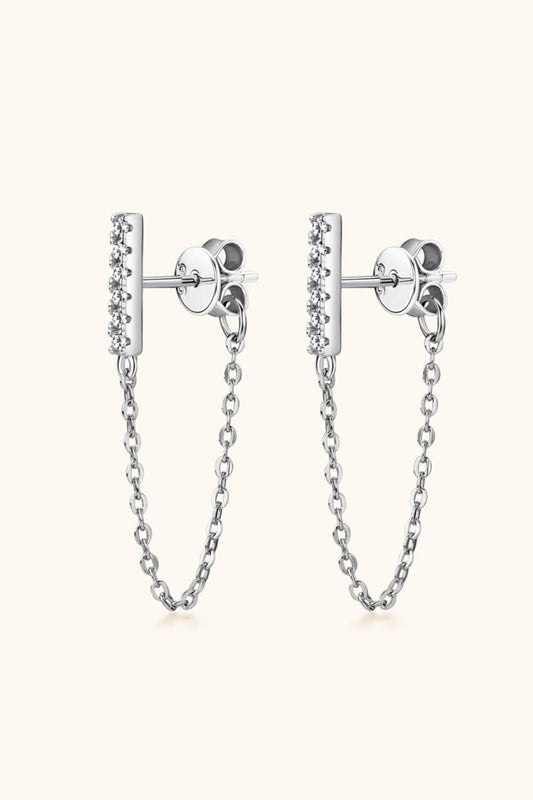Moissanite 925 Sterling Silver Connected Earrings - adritiX