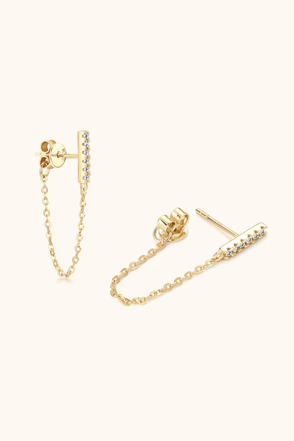 Moissanite 925 Sterling Silver Connected Earrings - adritiX
