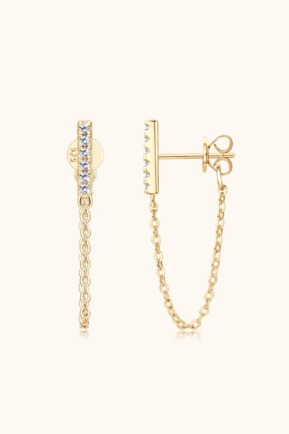Moissanite 925 Sterling Silver Connected Earrings - adritiX
