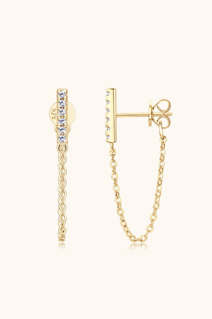 Moissanite 925 Sterling Silver Connected Earrings - adritiX