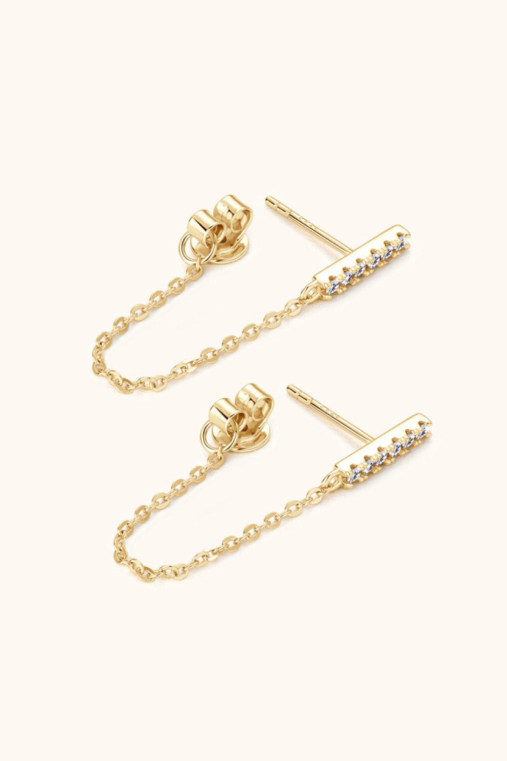 Moissanite 925 Sterling Silver Connected Earrings - adritiX