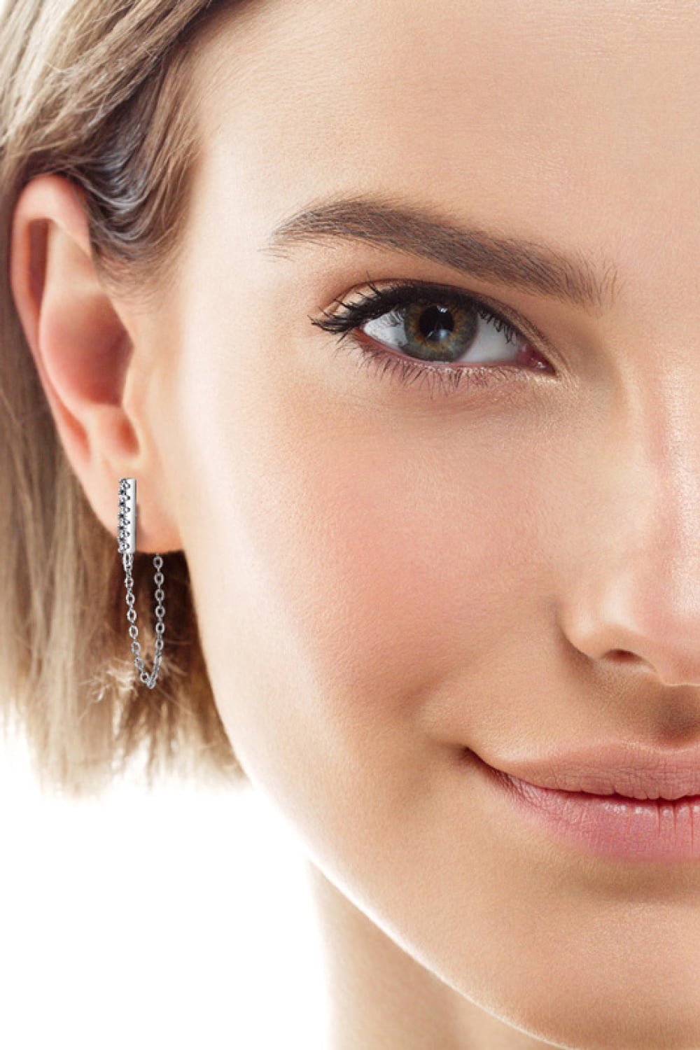 Moissanite 925 Sterling Silver Connected Earrings - adritiX
