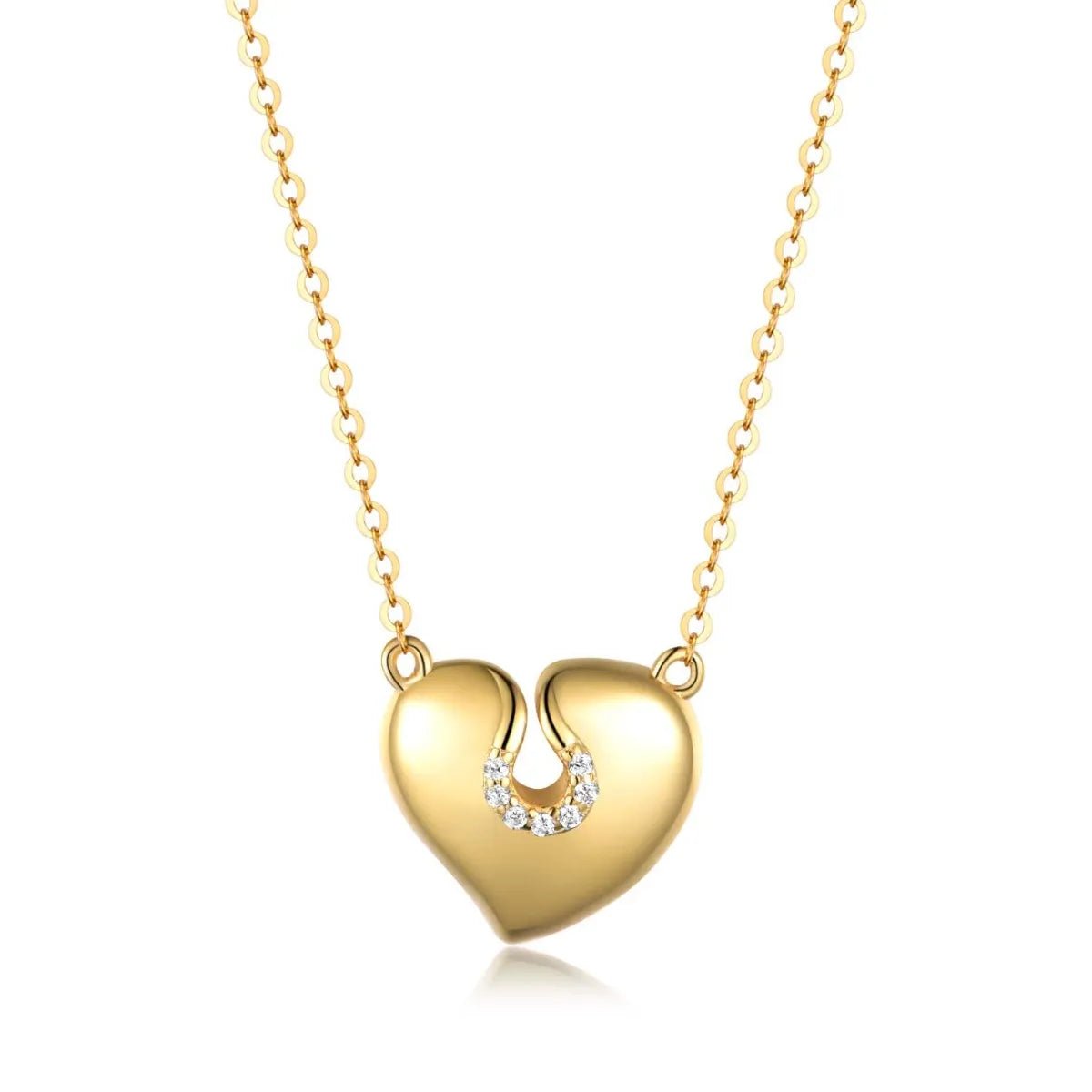 Moissanite 925 Sterling Silver Heart Necklace - adritiX
