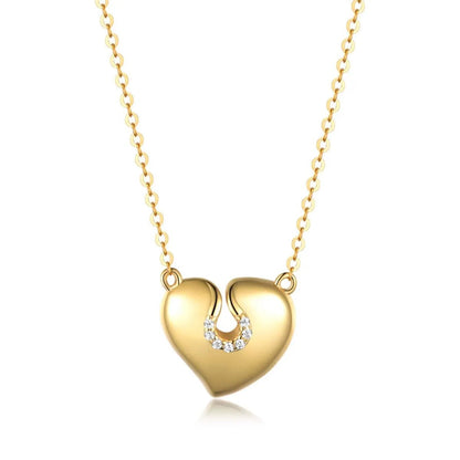 Moissanite 925 Sterling Silver Heart Necklace - adritiX