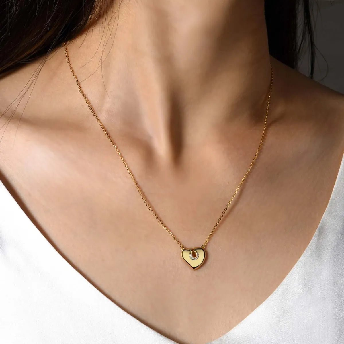 Moissanite 925 Sterling Silver Heart Necklace - adritiX