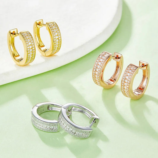 Moissanite 925 Sterling Silver Huggie Earrings - adritiX