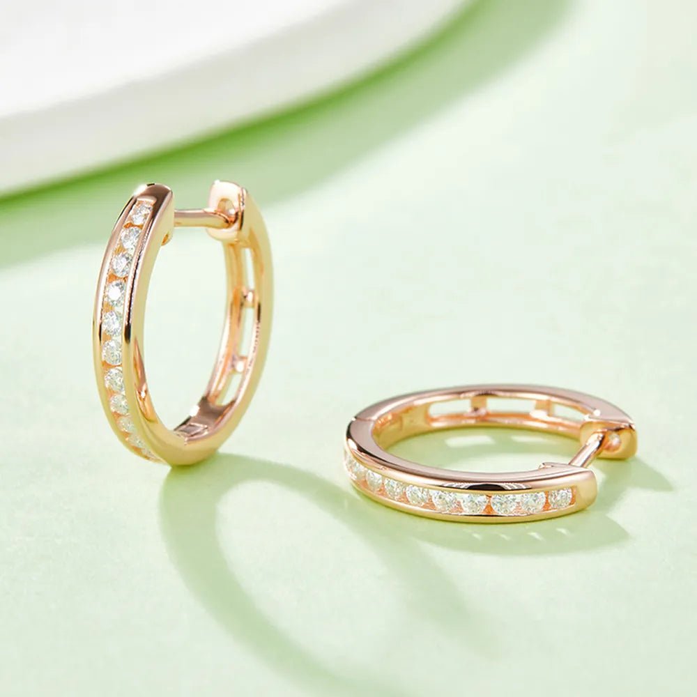 Moissanite 925 Sterling Silver Huggie Earrings - adritiX