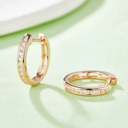 Moissanite 925 Sterling Silver Huggie Earrings - adritiX