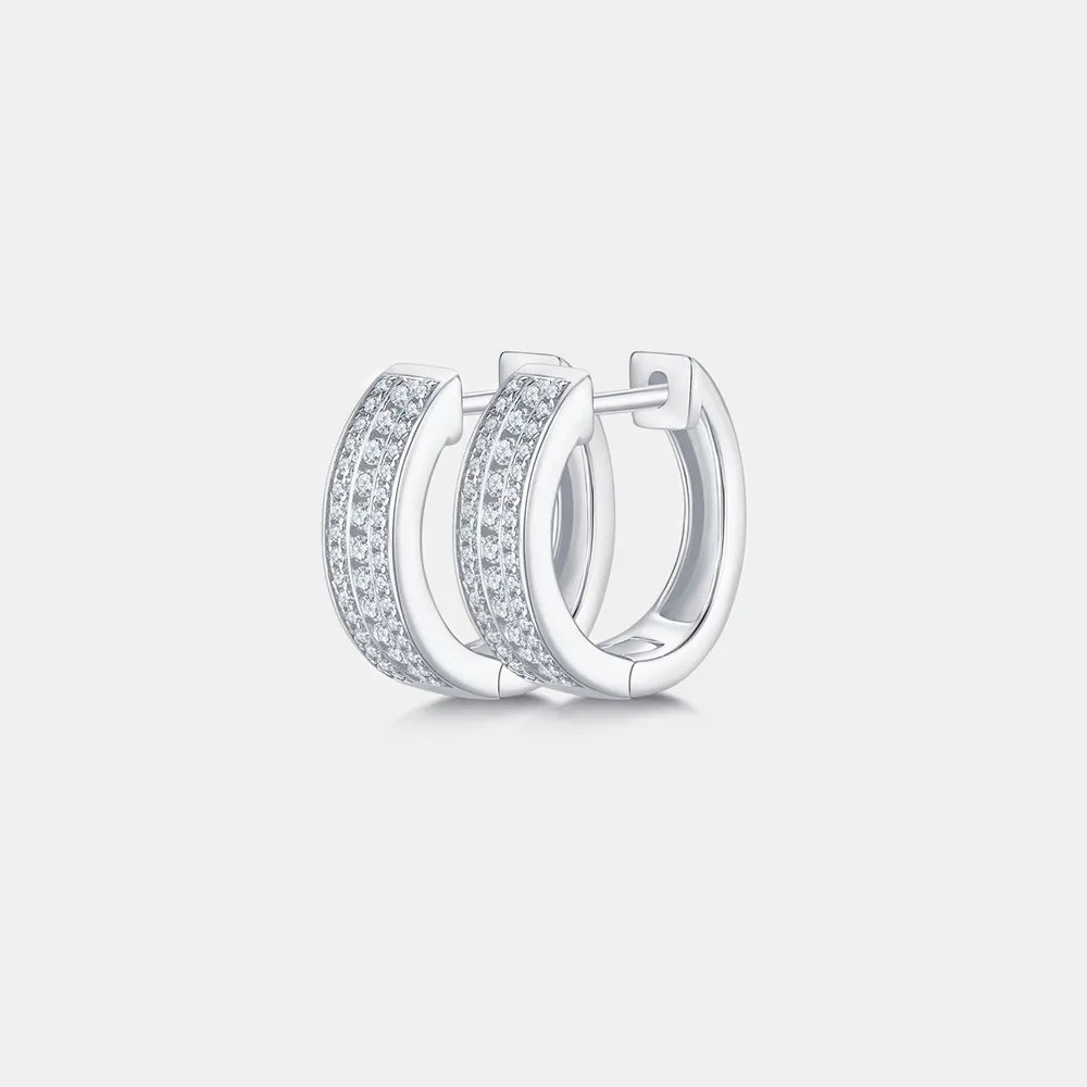 Moissanite 925 Sterling Silver Huggie Earrings - adritiX