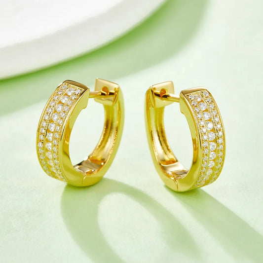 Moissanite 925 Sterling Silver Huggie Earrings - adritiX