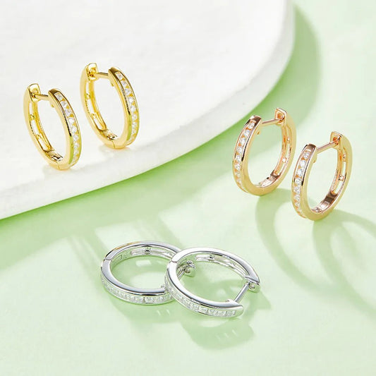 Moissanite 925 Sterling Silver Huggie Earrings - adritiX