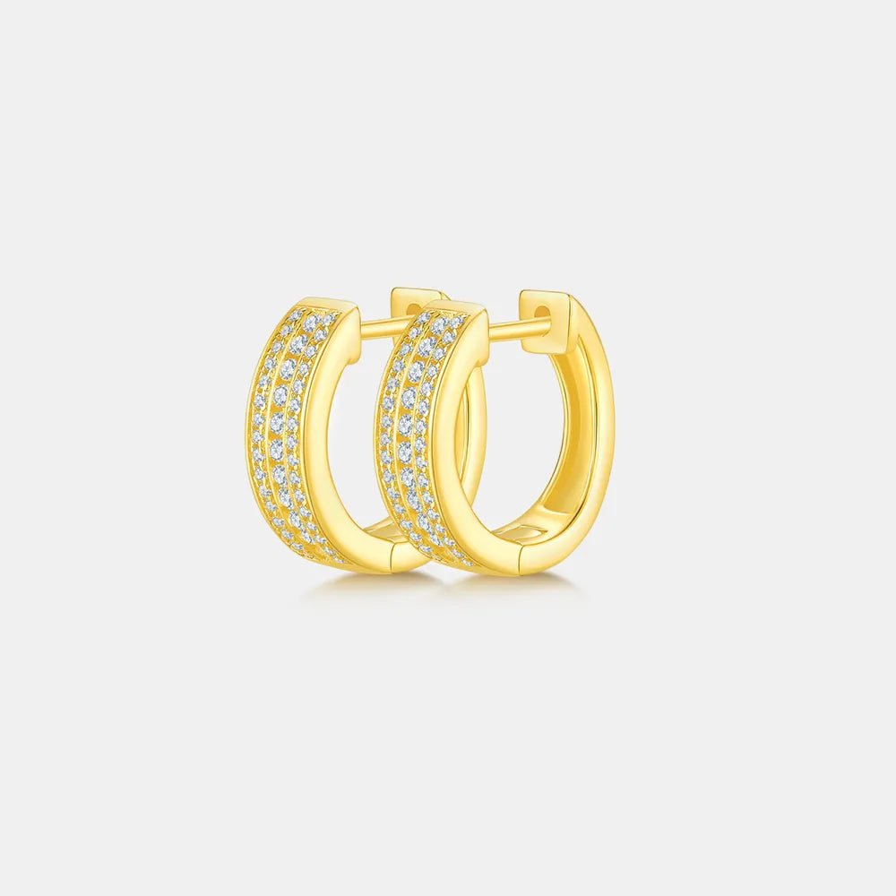 Moissanite 925 Sterling Silver Huggie Earrings - adritiX