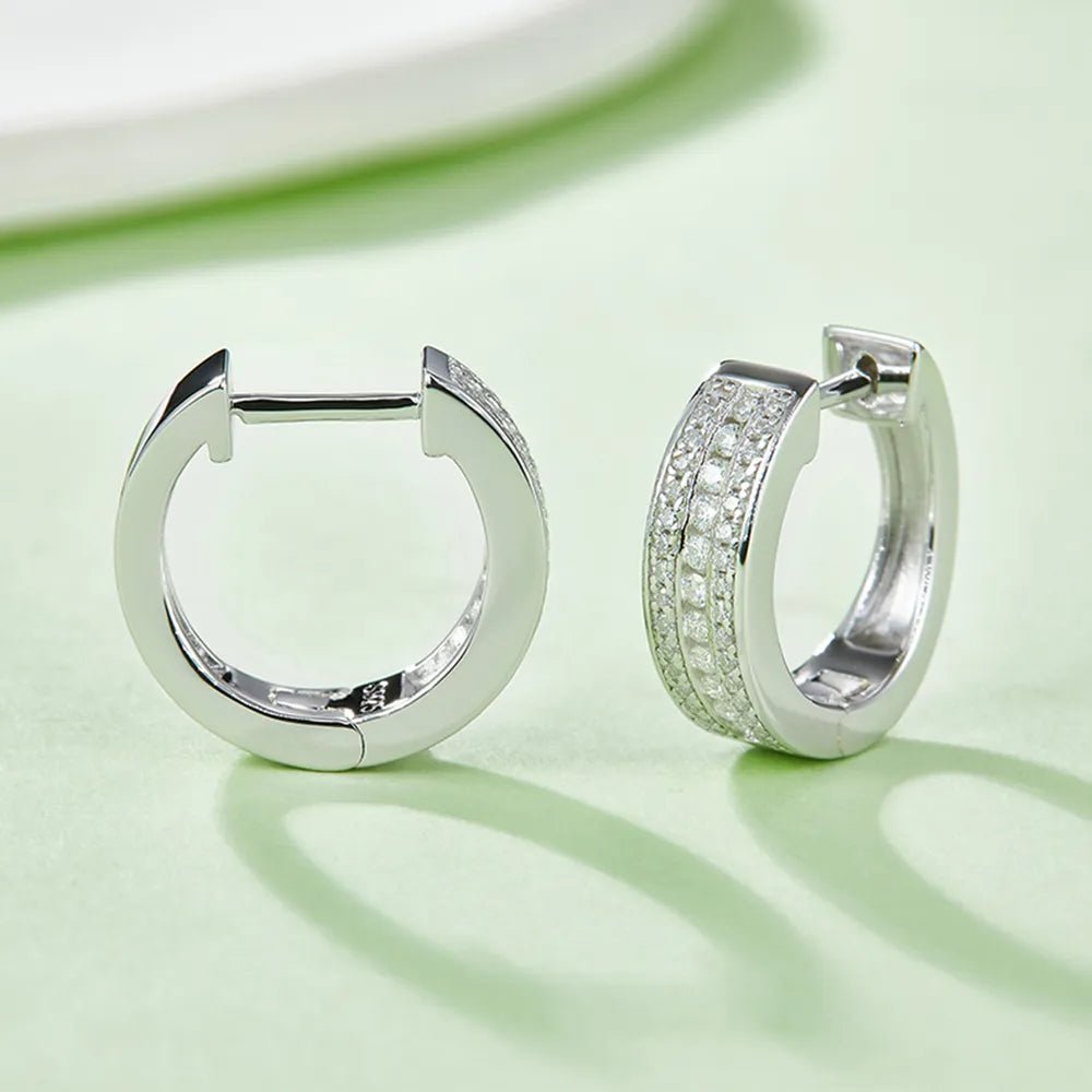 Moissanite 925 Sterling Silver Huggie Earrings - adritiX