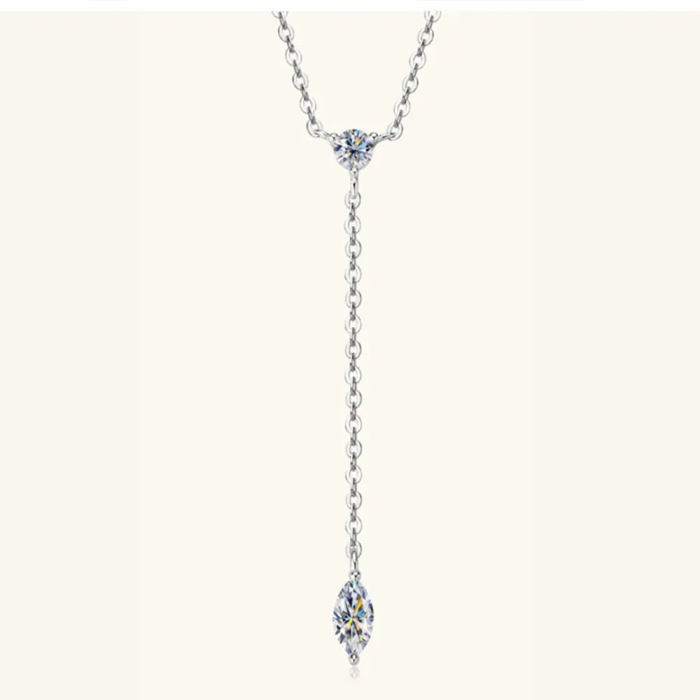 Moissanite 925 Sterling Silver Necklace - adritiX
