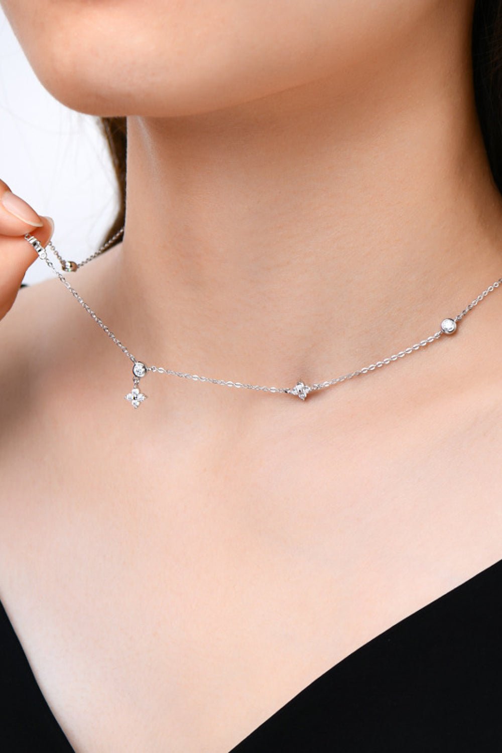 Moissanite 925 Sterling Silver Necklace - adritiX