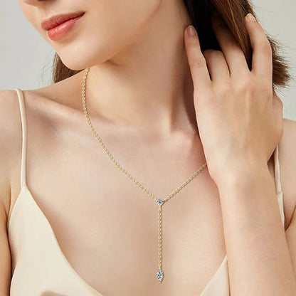 Moissanite 925 Sterling Silver Necklace - adritiX