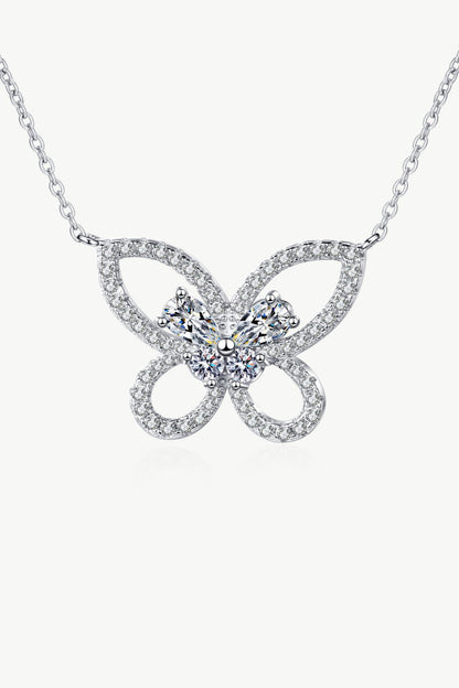Moissanite Butterfly Pendant Necklace - adritiX