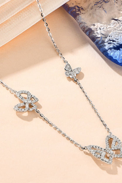 Moissanite Butterfly Shape Necklace - adritiX