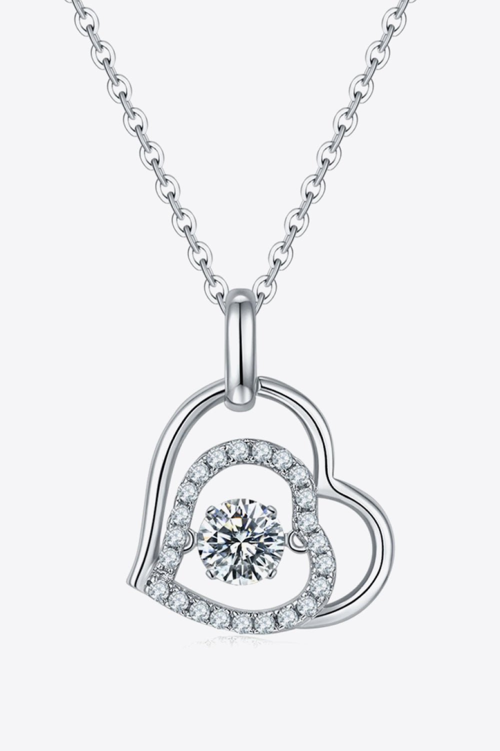 Moissanite Heart Pendant Necklace - adritiX