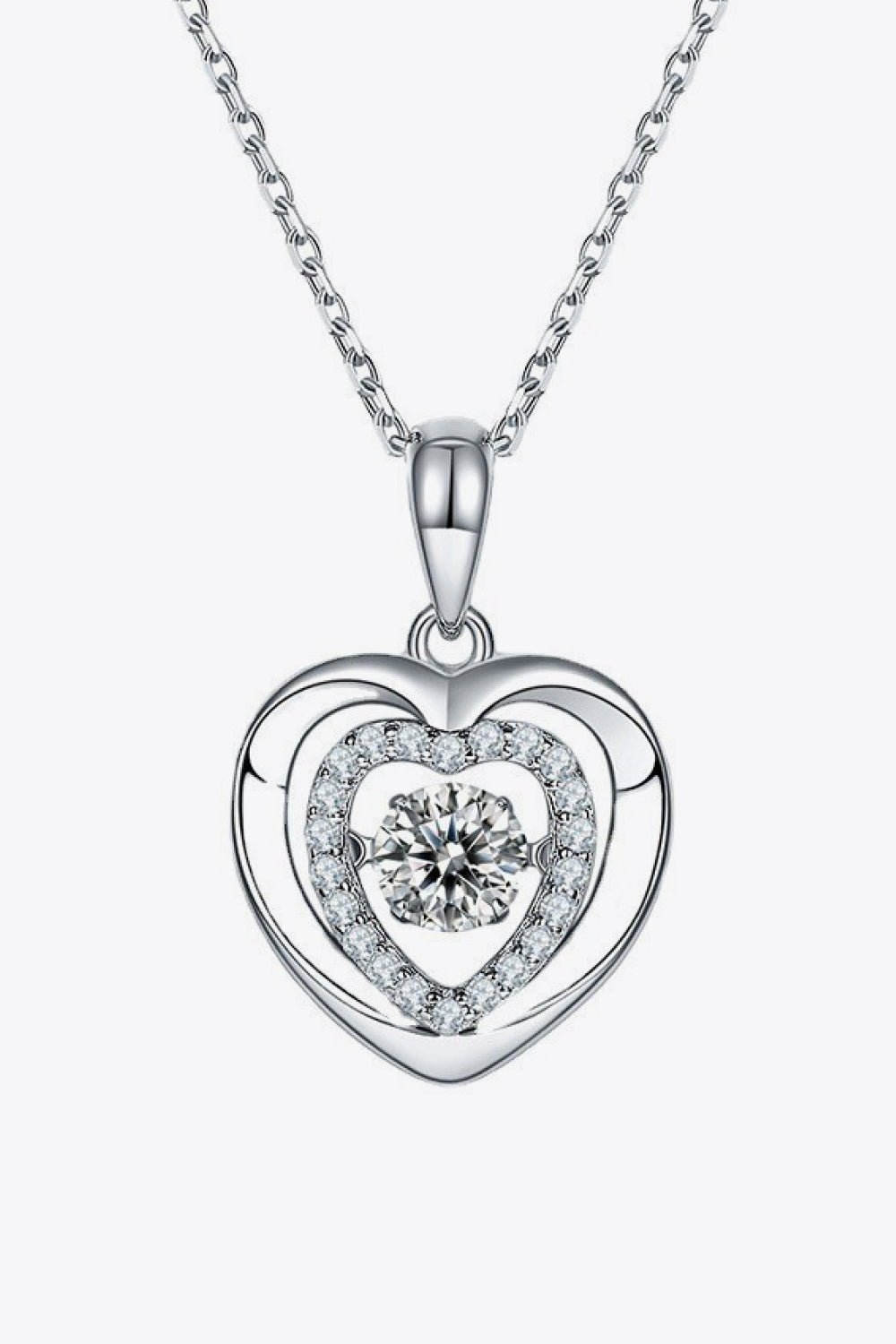 Moissanite Heart Pendant Necklace - adritiX