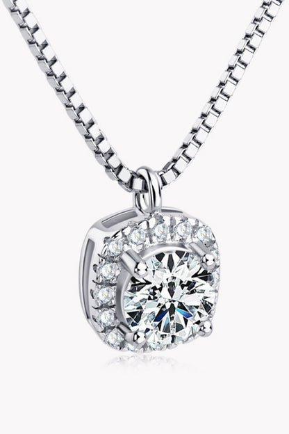 Moissanite Pendant Platinum - Plated Necklace - adritiX