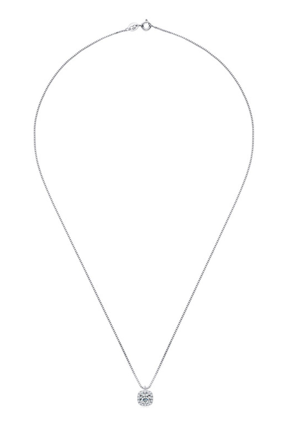 Moissanite Pendant Platinum - Plated Necklace - adritiX