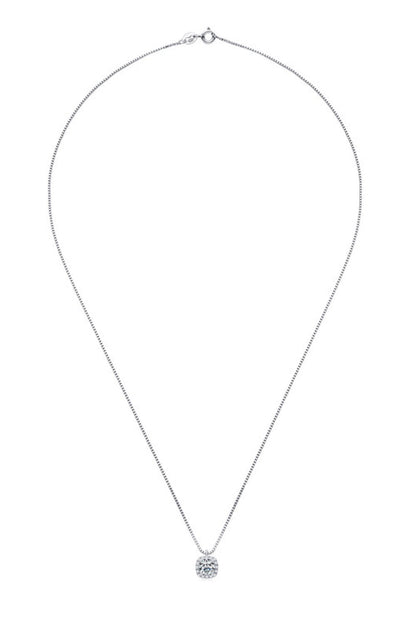Moissanite Pendant Platinum - Plated Necklace - adritiX