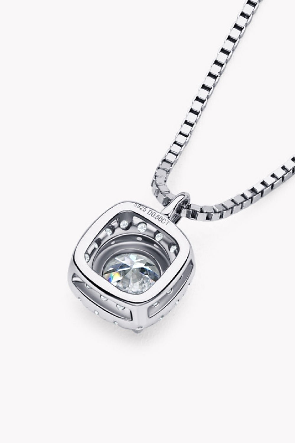 Moissanite Pendant Platinum - Plated Necklace - adritiX