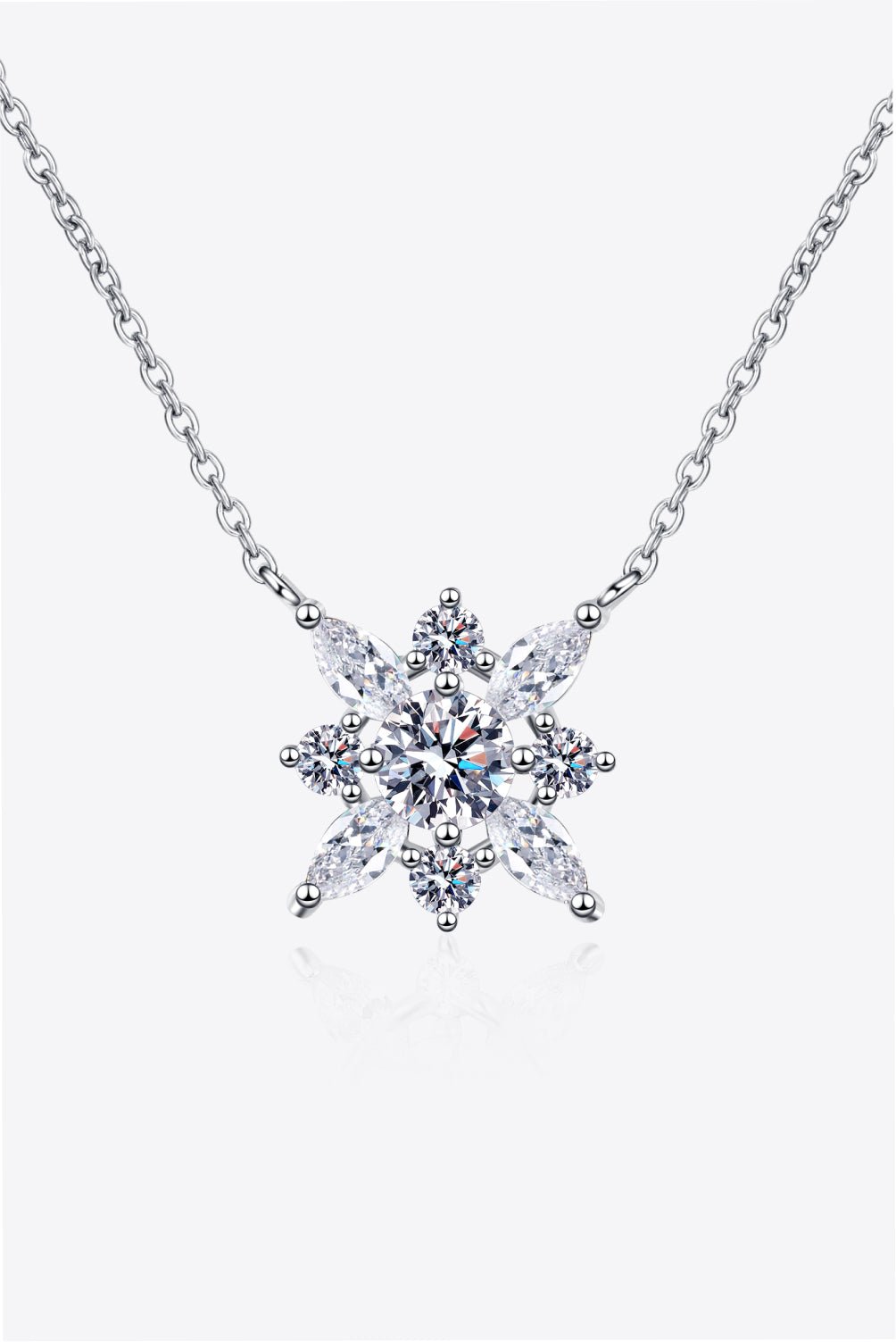 Moissanite Rhodium - Plated Necklace - adritiX