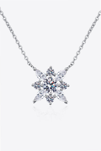 Moissanite Rhodium - Plated Necklace - adritiX
