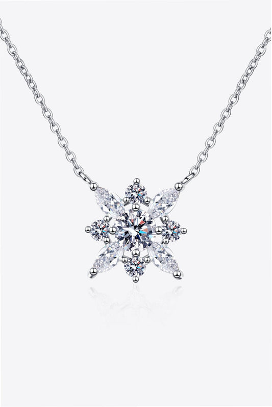 Moissanite Rhodium - Plated Necklace - adritiX