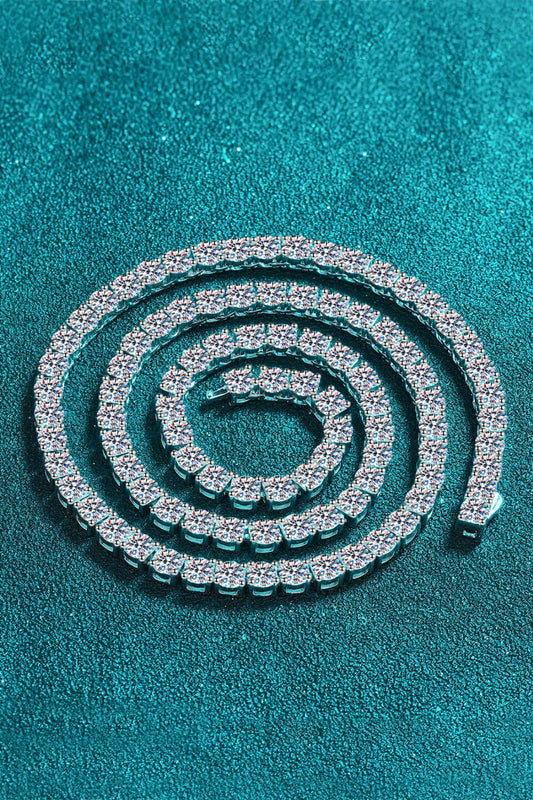 Moissanite Rhodium - Plated Necklace - adritiX